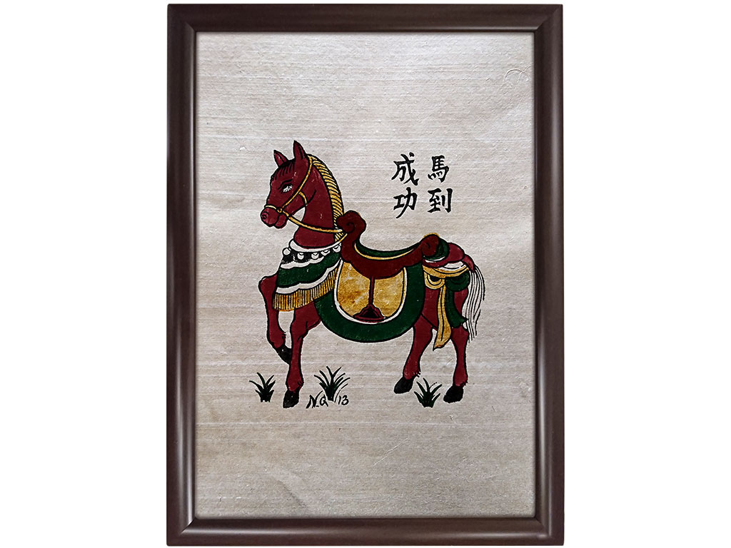 Tranh khung kính Mã Đáo Thành Công - Con Ngựa 30cm x 40cm - TK106
